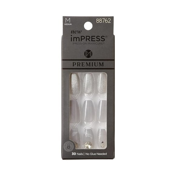 Kiss imPRESS Premium Pure Fit Coffin Metallic Rhinestones 88762 - Picture 1 of 8